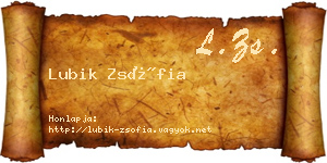Lubik Zsófia névjegykártya